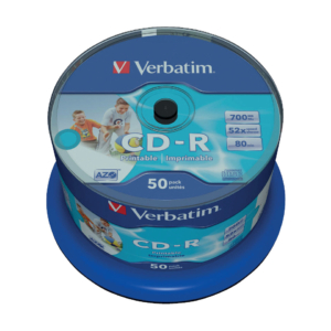 CD Verbatim - CD-R - 700 Mb - 52x - Super AZO stampabile - Spindle (conf.50)