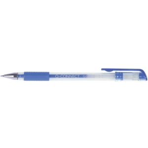 Penne a sfera inchiostro gel Q-Connect con cappuccio - 0,5 mm - Blu (conf.10)