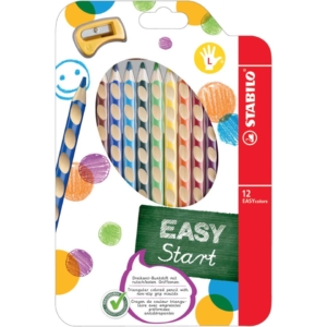 Matite Ergonomiche colorate Stabilo EASYcolors - Matite per mancini - Ømina 4,2 mm - da 5 anni (conf.12)