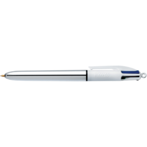Penna a sfera a scatto BIC 4 Colours Shine Silver - Punta M - 1 mm - 4 colori 919380