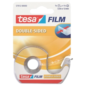 Nastro biadesivo Tesa tesafilm® 12mm x 7,5m in chiocciolina con lama in metallo Trasparente - 57912-00000-01