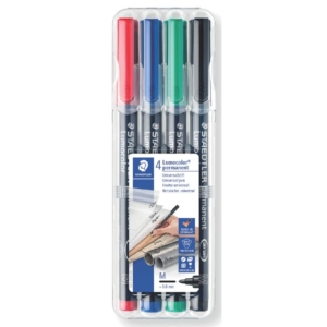 Pennarelli a punta sintetica Staedtler Lumocolor® permanent pen 317 - M - 1,0 mm - Astuccio da 4 pezzi Colori Assortiti