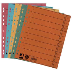 Separatori per archivio con perforazione universale Q-Connect 24x30 cm 230g/m² Assortito (conf.100)