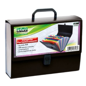 Valigetta portadocumenti Lebez 33x24,5x8 cm 25 scomparti Assortito Blu, Nero e Rosso 2580