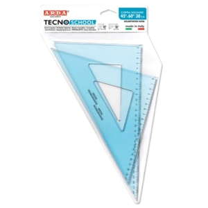 Linea Tecnoschool Arda - Squadra 45° e 60° - 30 cm (kit 2 squadre)