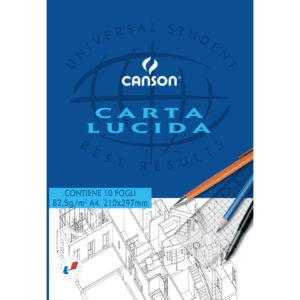 Blocco disegno carta lucida Canson - A4 - 80/85g/m² - 10 fogli