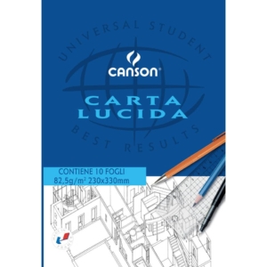 Blocco disegno carta lucida Canson - 23x33 - 80/85g/m² - 10 fogli