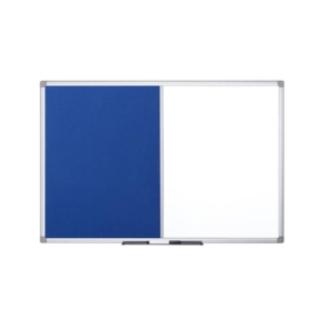 Pannello combo feltro/lavagna Bianca Bi-Office - 90x60 cm - feltro Grigio
