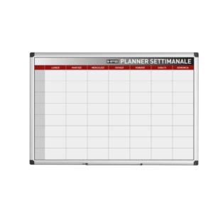 Lavagna planning Bi-Office - settimanale - 90x60 cm - Magnetica laccata