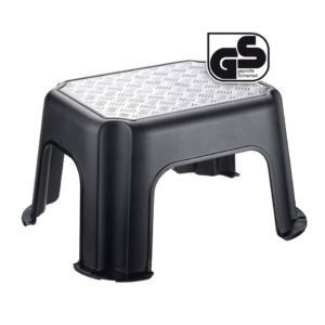 Sgabello Rotho - 37x30x24 cm - 150kg (nero/alluminio)