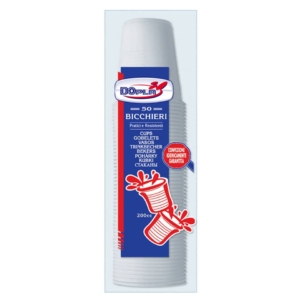 Bicchieri 200 cc linea plastica DOpla - Bianco - Ø7,2 cm - 02048 (conf.50)