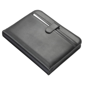 Portablocco in similpelle con anelli Alassio - 28,5x4,5x35,7 cm - Nero - 30040