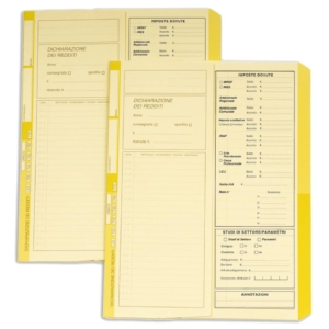 Cartelline Dichiarazione Redditi - 4Company - 32,5x25,5 cm - Avorio- Giallo - 225g/m² dorso 2 cm (conf.50)