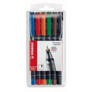 Penne Stabilo OHPen universal Superfine (S) 0,4 mm Assortito - 841/6 (astuccio da 6)