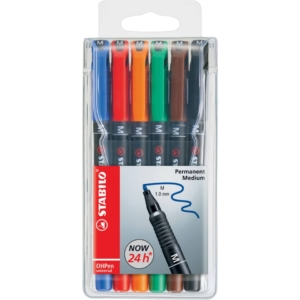 Penne Stabilo OHPen universal Medio (M) 1 mm Assortito - 843/6 (astuccio da 6)