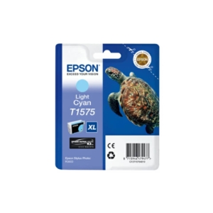 Cartuccia Epson T1575 originale Ink-jet alta capacità ink pigmentato blister RS TARTARUGA - XL - C13T15754010 - Ciano chiaro