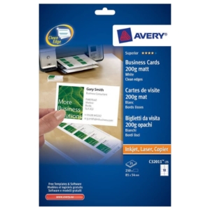 Biglietti da visita Quick&Clean™ Avery - Laser - Bianco - 200g/m² - C32011-25 (conf.250 biglietti)