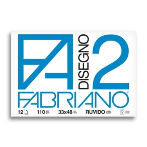 Album da disegno Fabriano F2 - Ruvido - 33x48 cm - collato - 110g/m² - 12 fogli