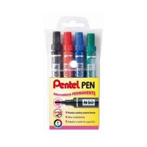 Pentel pennarelli indelebili - Pentel N50 - Assortito - 4,3 mm (conf.4)