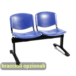 Panca in plastica 2 posti Agata DADO UNISIT - Nero - L100xP47xH79 cm