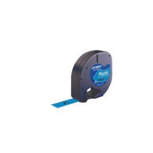 Nastro per etichettatrici Dymo LetraTag plastica - 12 mm x 4 m - Nero/blu