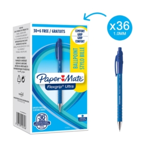 Penne a sfera a scatto Flexgrip Ultra Recycled Paper Mate - 1,0 mm - Blu (conf.36)