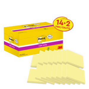 Foglietti Post-It® Super Sticky Value Pack - 76x76 mm - Giallo Canary™ (conf.16 blocchetti)