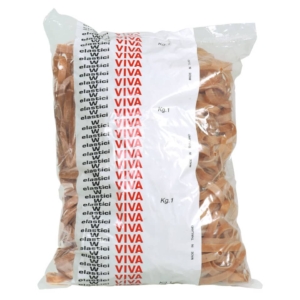 Fettucce Elastiche VIVA in busta in gomma naturale tabacco 50x5mm - G5X050B (conf.1kg)