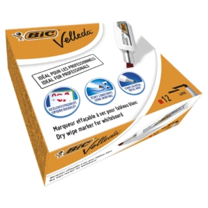 Pennarello per lavagne Bianche Bic Velleda 1781 - Rossi - scalpello - 3,2-5,5 mm