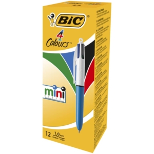 Penna a sfera 4 Colori Bic Colours™ - Penna a scatto 4 colori - fusto Bianco/blu - 1 mm - 895958