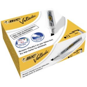 Pennarello per lavagne Bianche Bic Velleda 1781 - Neri - scalpello - 3,2-5,5 mm