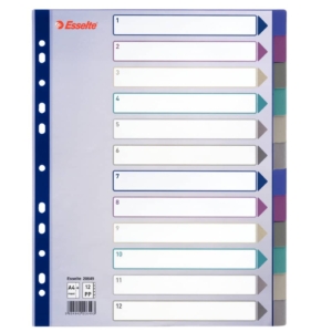 Intercalari PPL 300µm Multicolor translucent Esselte - 12 tasti