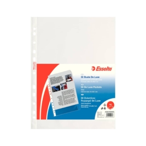 Buste a foratura universale Copy Safe Esselte - Deluxe 21x29,7 cm - liscia lucida (conf.50)