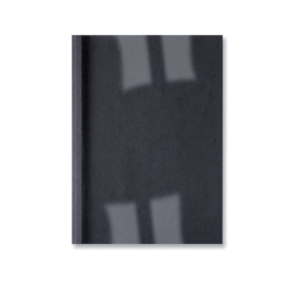 Cartelline termiche GBC - LeatherGrain goffrata - dorso 1,5 mm - 15 fogli - 150µm - Trasparente/nero - pvc e cartoncino (conf.100)