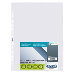 Buste a foratura universale Liscio Super Clear Favorit - Superior 25x35 cm (conf.25)