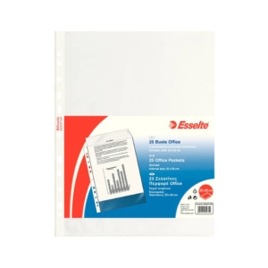 Buste a foratura universale Esselte A4 - Copy Safe Office - 22x30 cm - goffrata (conf.25)