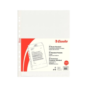 Buste a foratura universale A4 Copy Safe Esselte - Standard 22x30 cm - goffrata (conf.25)