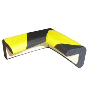 Protezioni Segnaletiche Viso - Rettangolare Angolare - Giallo/Nero - 3x3cm - Lungh.7x7 cm - Pu 30 Nj