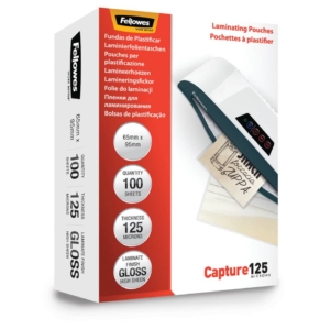 Pouches piccoli formati Fellowes - 6,5x9,5 mm - finitura lucida - 125µm (conf.100)