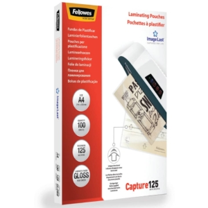 Pouches A4 per plastificatrici Fellowes - 125µm per lato - lucida (conf.100)