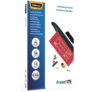Pouches A3 per plastificatrici Fellowes - 175µm per lato - lucida (conf.100)
