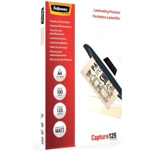 Pouches A4 per plastificatrici Fellowes - 125µm per lato - lucida (conf.100)