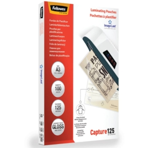 Pouches A3 per plastificatrici Fellowes - 125µm per lato - lucida (conf.100)