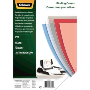Copertine per rilegatura A4 Trasparenti Fellowes - 200µm - PVC - 5376102 (conf.100)