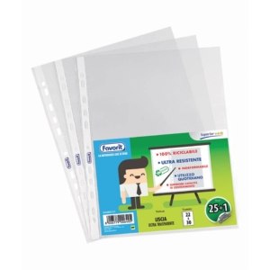 Buste a foratura universale lisce Favorit - Superior - alto spessore - 22x30 cm (conf.26)