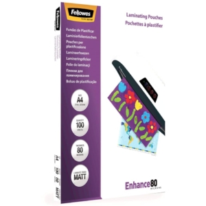Pouches per plastificatrici Fellowes - 75µm per lato - A4 - opaca - 5452103 (conf.100)