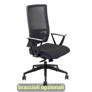 Sedia ufficio ergonomica semidirezionale NEREIDE UNISIT - ignifugo - Nero - NDAE/IN