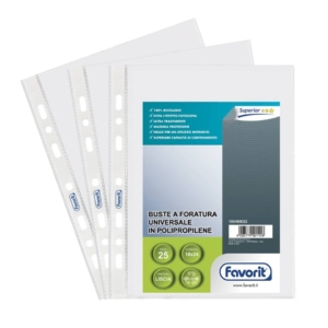 Buste a foratura universale Favorit A5 - Special - Superior liscia - 18x24 cm (conf.25)