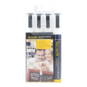 Pennarelli a gesso liquido Securit - 2-6 mm - Bianco (conf.4)