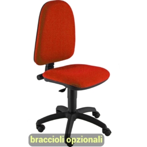 Sedia da ufficio eco-smart JUPITER UNISIT - polipropilene - Rosso - Braccioli opzionali - JPL/ER